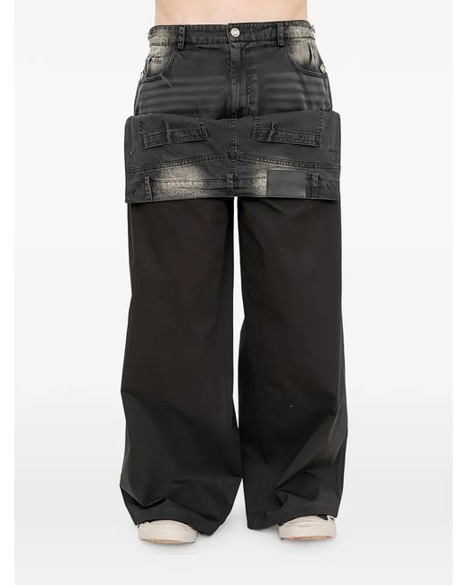 Pantalon Ample Superposé Juun.J pour homme en coloris Black