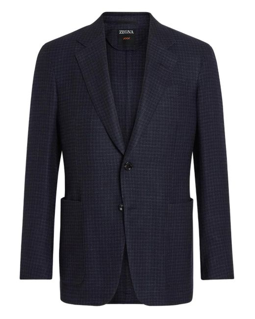 ZEGNA メンズ ブルー チェック ジャケット | ヤマダウェブコム