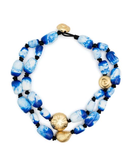 Bimba Y Lola Blue Starfish-detail Beaded Necklace