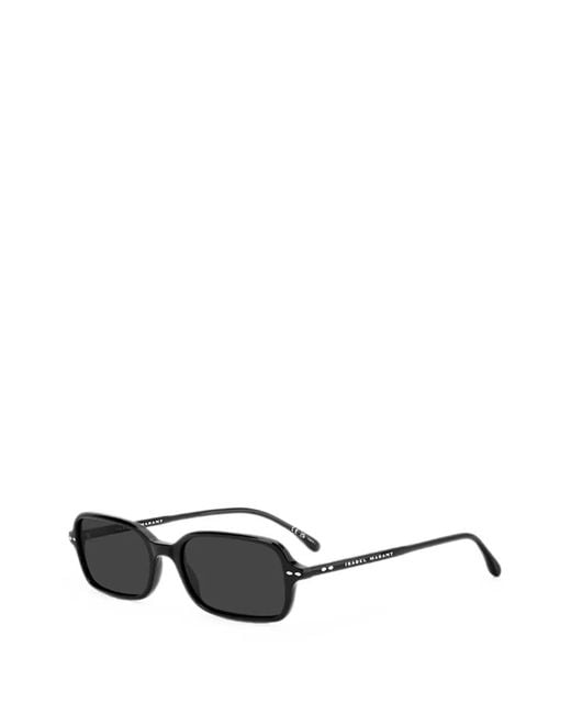 Isabel Marant Black Rectangle-Frame Sunglasses