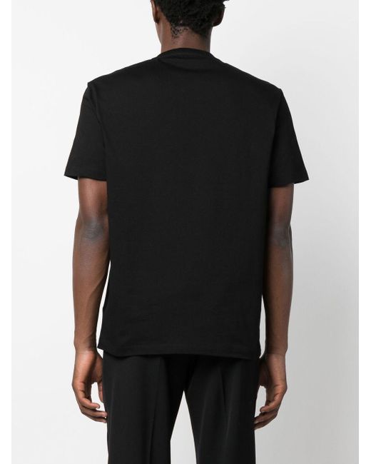 Versace Black Illustration-print Organic Cotton T-shirt for men