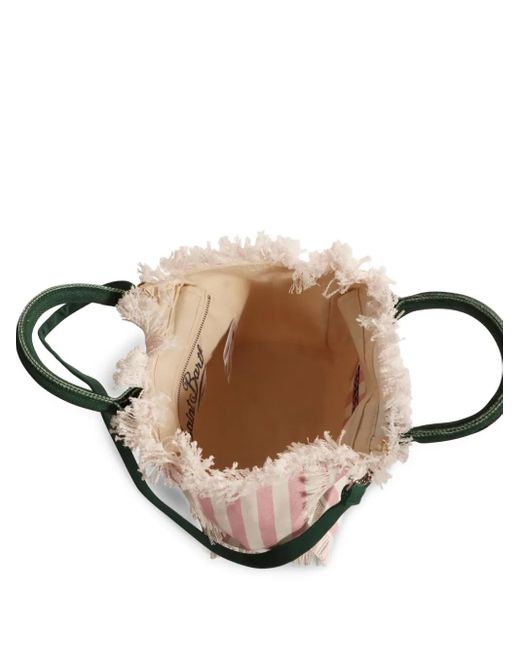 Vanity striped frayed tote bag Mc2 Saint Barth de color Pink
