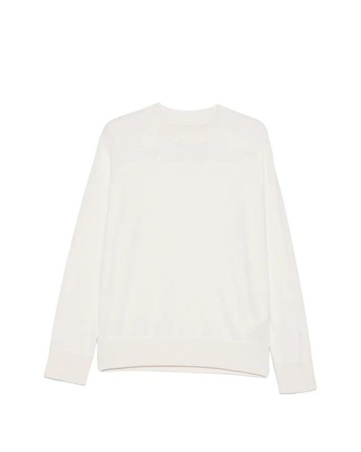 Sacai White Long-Sleeve Crew-Neck Sweater for men