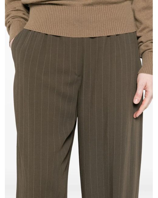 Totême  Green Hose mit Nadelstreifen