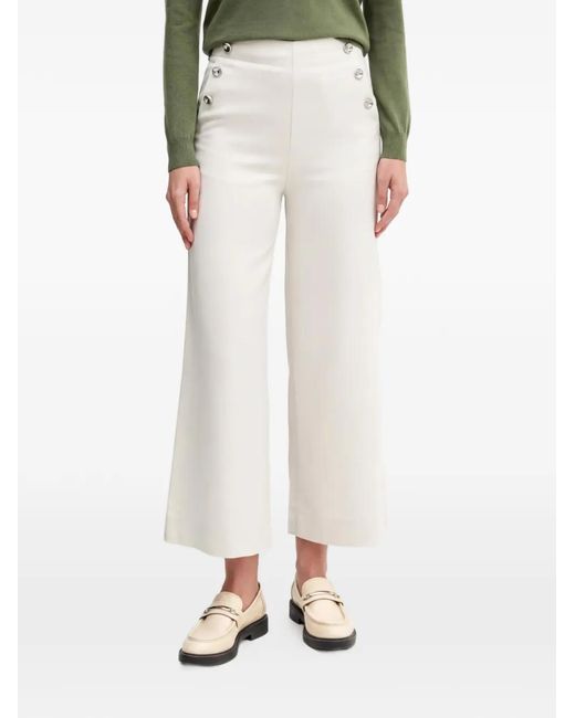 Benetton White Button-Detail Trousers