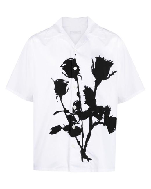Camisa con estampado floral Prada de hombre de color White