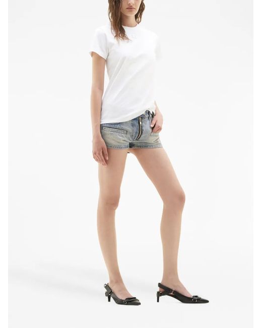 T-Shirt En Coton À Patch Logo Courreges en coloris White