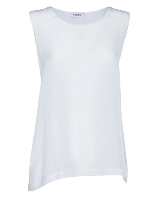 Top de crepé y seda Kangra de color White