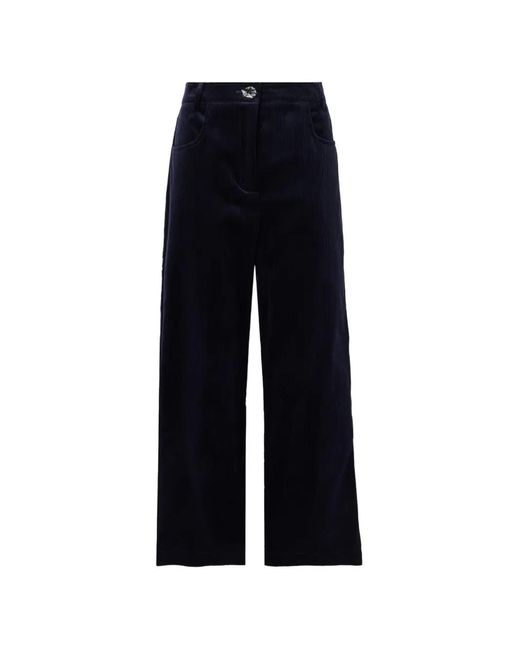 Violante Nessi Blue Corduroy Wide-Leg Trousers