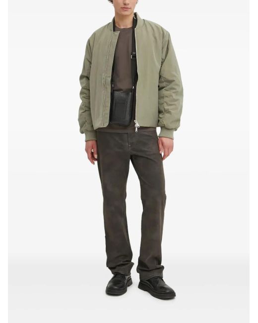 Won Hundred Green Quilted Bomber Jacket for men