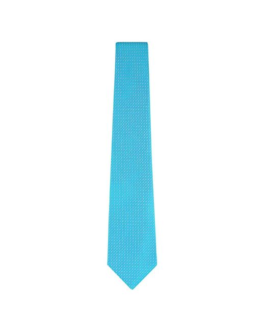 Kiton Blue Geometric-Pattern Silk Tie for men