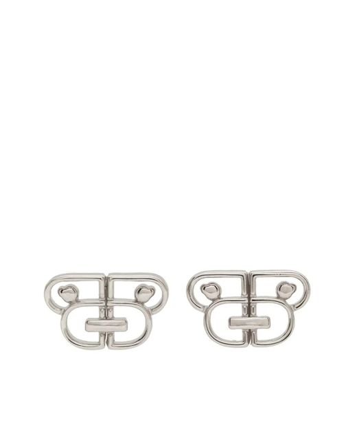 A Bathing Ape White Logo-Stud Earrings