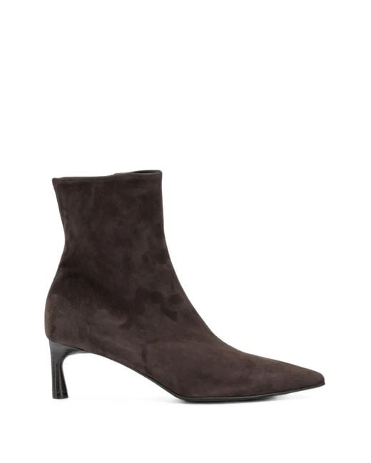 Halmanera Brown Pointed-Toe Suede Ankle Boots