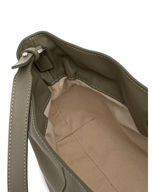 Marc O' Polo Green Small Simona Drawstring-Fastening Leather Cross Body Bag