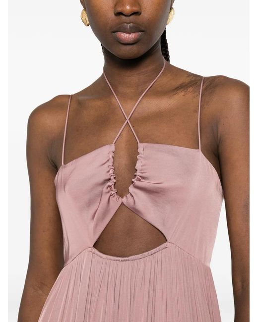 Patrizia Pepe Pink Cut-Out Detail Maxi Dress