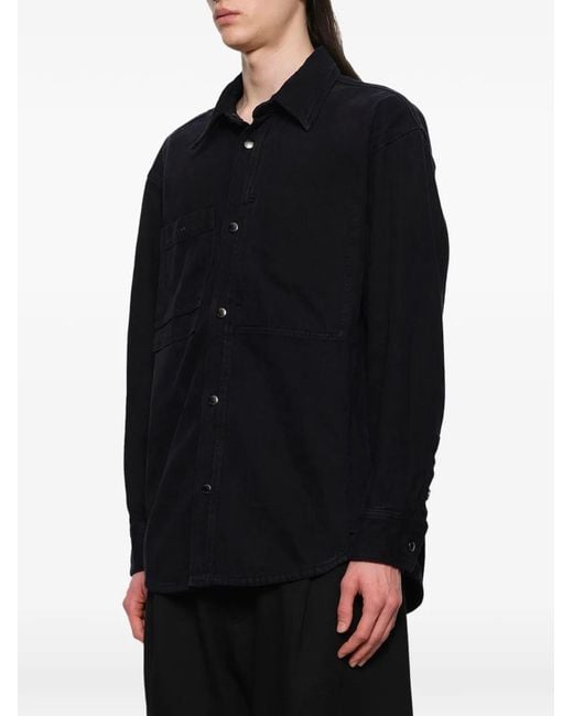 Wooyoungmi Blue Logo-Detail Denim Shirt for men