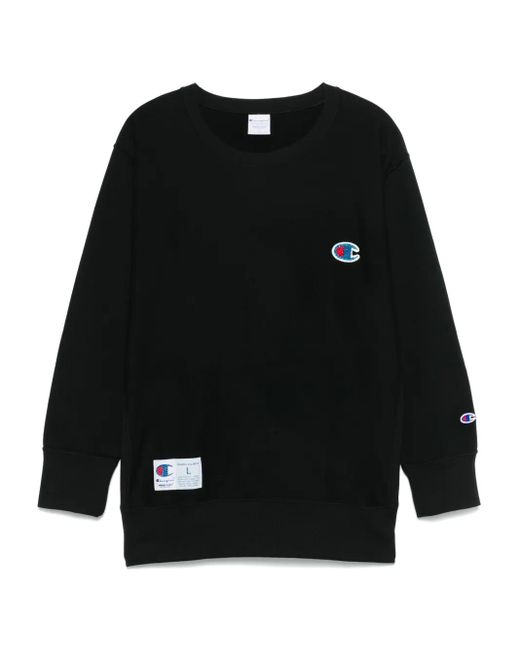 Felpa Con Applicazione Logo X Champion di Undercover in Black da Uomo
