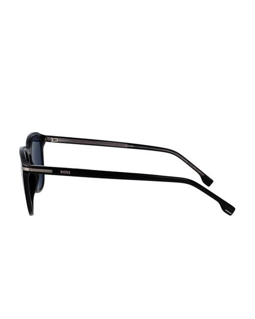 Boss Blue Square-Frame Sunglasses for men