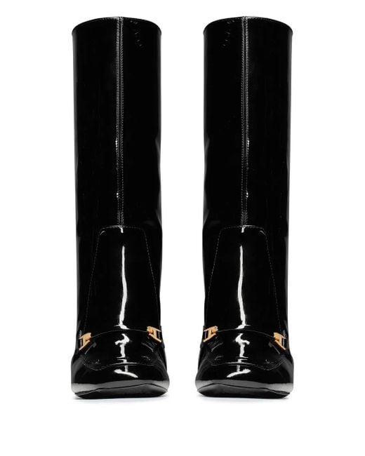 Saint Laurent Black Lala Square-Toe Boots