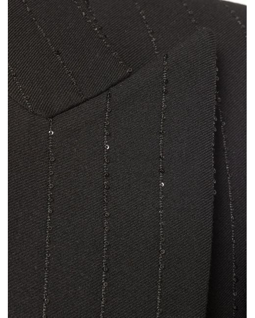 Nissa Black Sequin-Embellished Coat