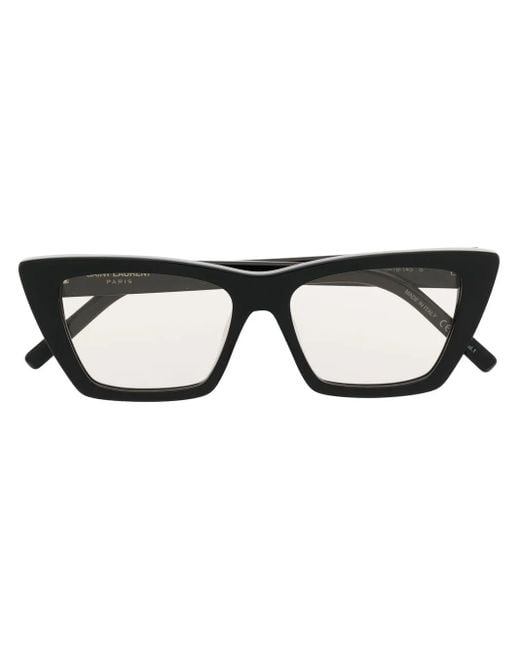 Saint Laurent Black Logo-Lettering Cat-Eye Sunglasses