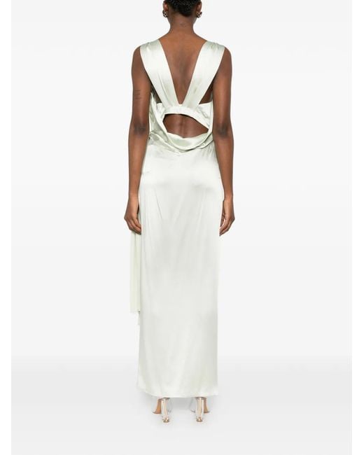 Maison Margiela White Long Draped Dress