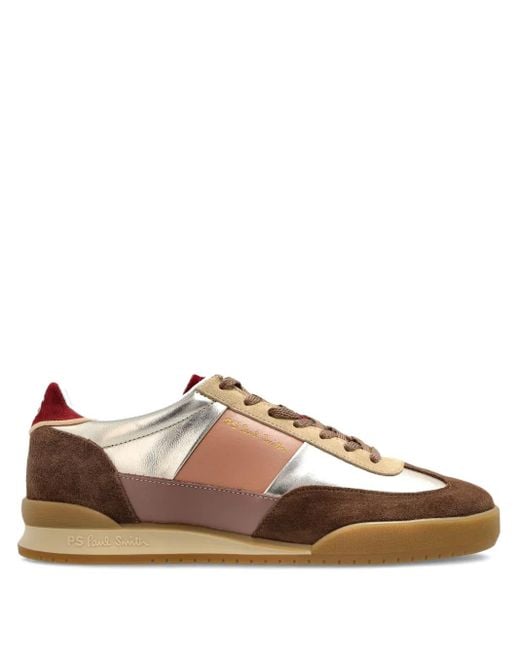 Paul Smith Brown Dover Metallic-Panel Sneakers