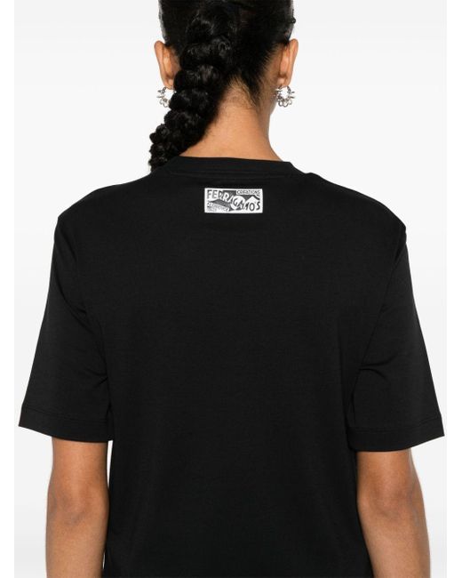 Ferragamo T-shirt Met Logopatch in het Black