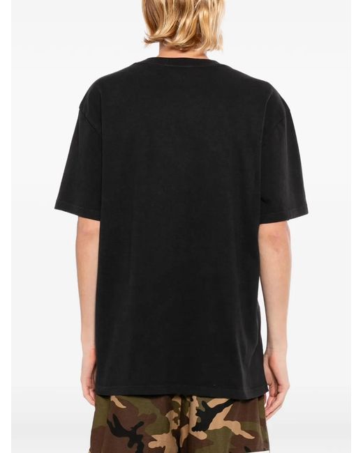 Melt Black Graphic-Print Round Neck T-Shirt for men