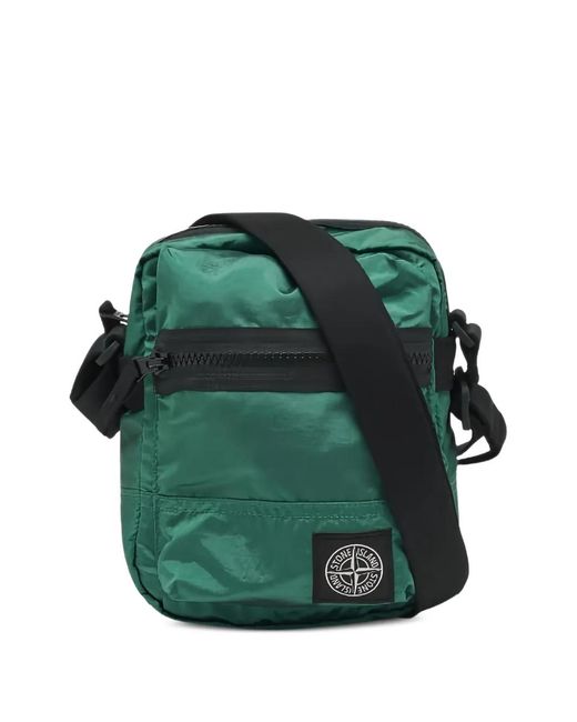 Stone Island Green Sacoche À Patch Logo for men