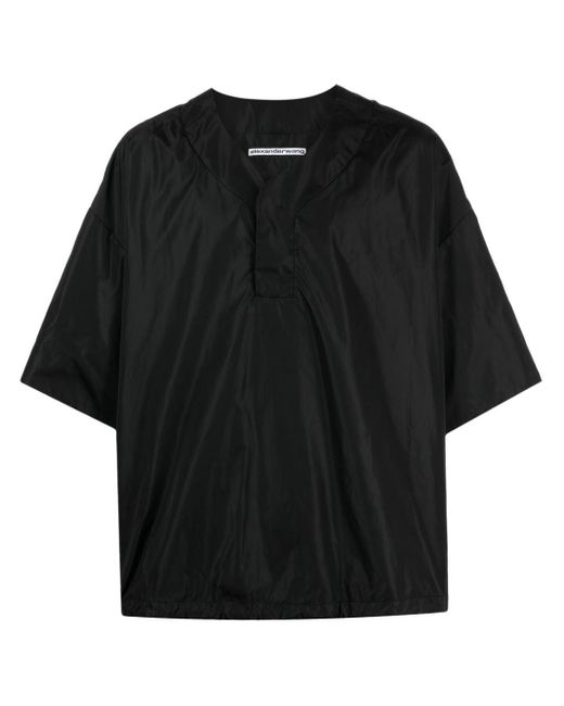 Alexander Wang Black Drawstring-hem V-neck T-shirt for men