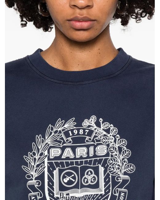 A.P.C. Blue Graphic-Print Sweatshirt