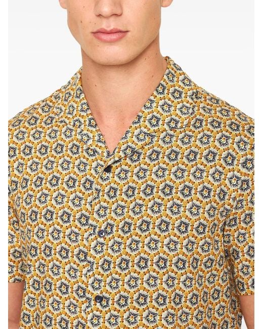 Orlebar Brown Yellow Floral Lyocell Short-Sleeve Shirt for men