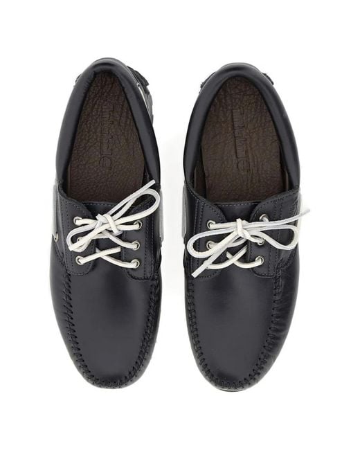 Timberland Black Road Trip 3-Eye Lug Handsewn Boat Shoes for men