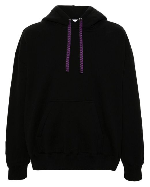 Lanvin Black Logo-embroidered Cotton Hoodie - Unisex - Cotton/silicone/polyester
