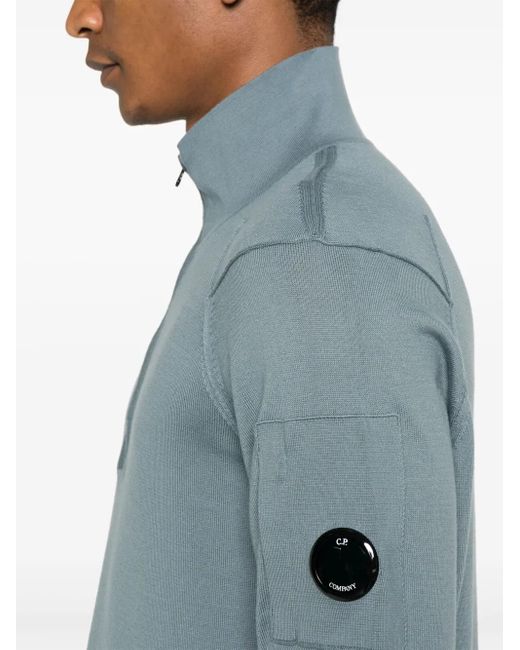 C P Company Blue Lens-Detail Sweater for men