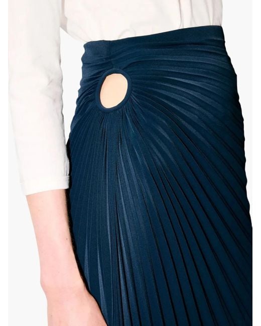 KENZO Blue Sunray-Pleated Midi Skirt