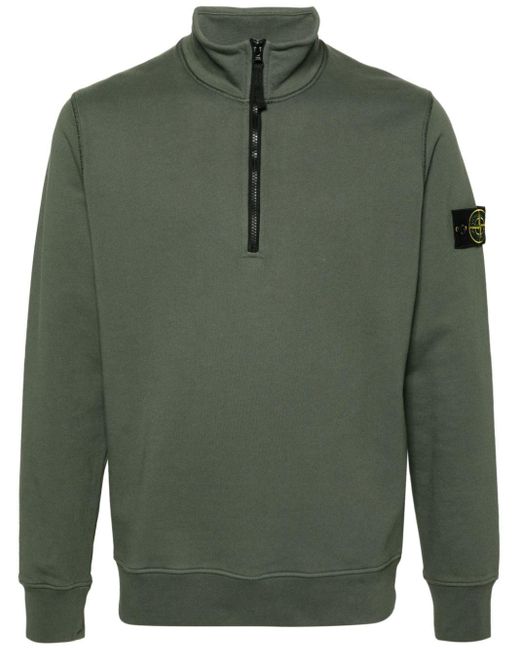 Stone Island Green Compass-badge Cotton Sweatshirt for men