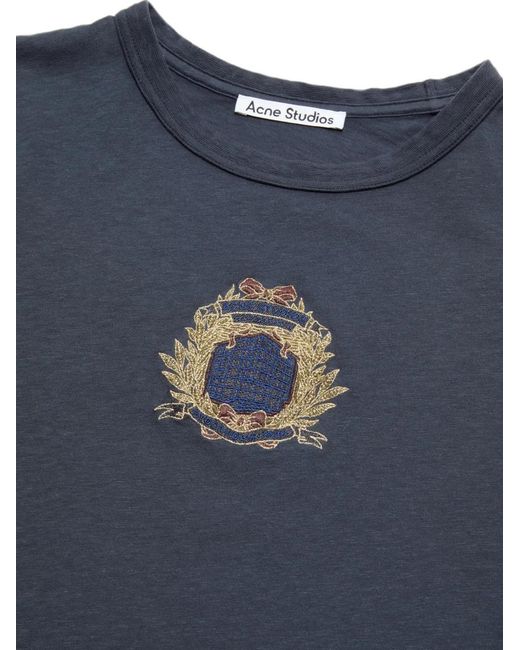 Acne Blue Crest Logo T-Shirt