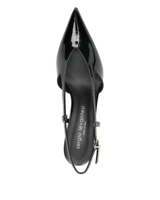 Sergio Levantesi Black Eva Slingback Pointed Pumps