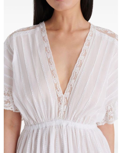 Eres White Douceur Lace-trim Nightdress