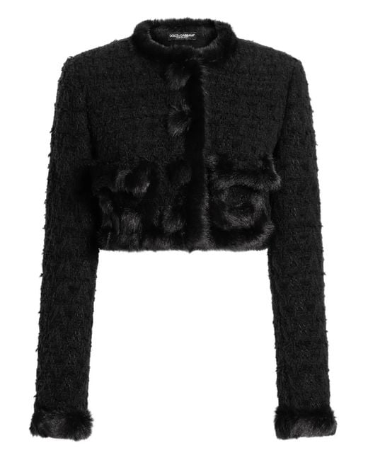 Single-Breasted Mat Jacket Dolce & Gabbana de color Black