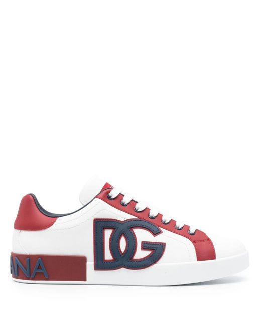 Dolce & Gabbana Leren Sneakers in het Red voor heren