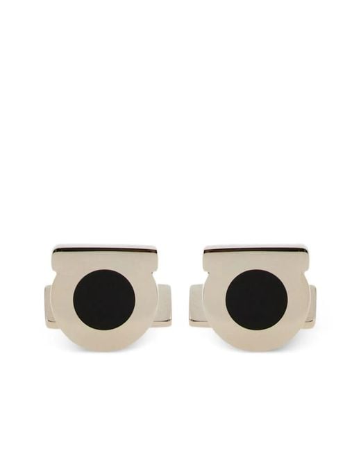 Ferragamo Metallic Gancini Cufflinks for men