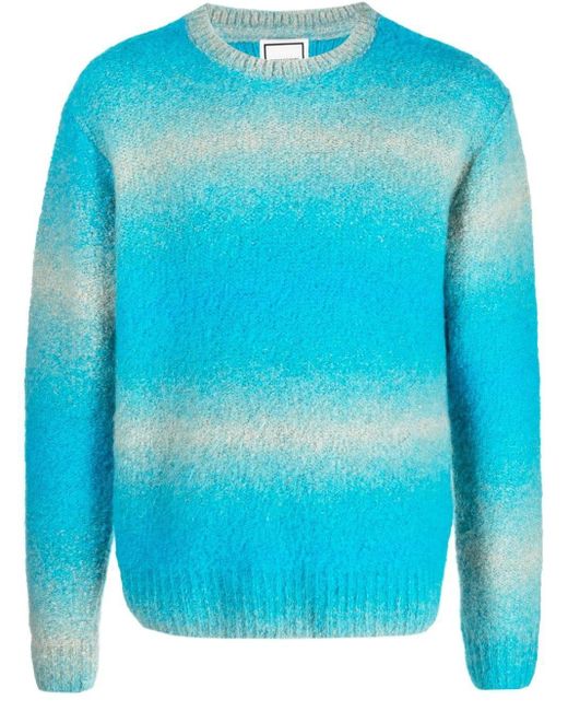 Wooyoungmi Blue Gradient-knit Alpaca Wool-blend Jumper for men
