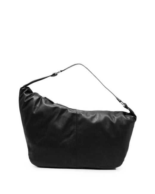 Paloma Wool Black Dry Leather Shoulder Bag