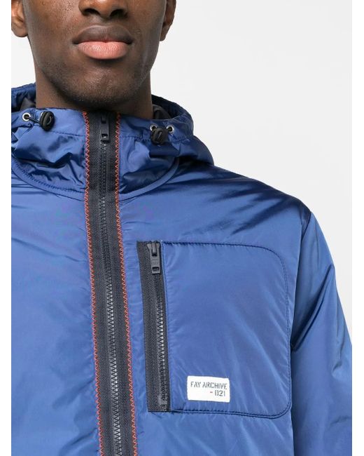 Fay Blue Padded Zipped Jacket for men
