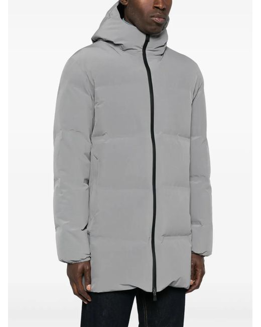 Herno Gray Hooded Puffer Coat for men