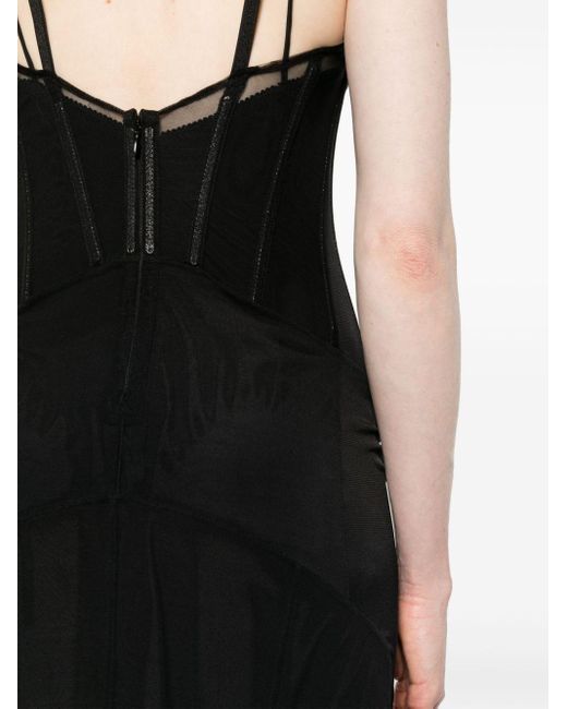Dolce & Gabbana Maxi-jurk Met Mesh in het Black