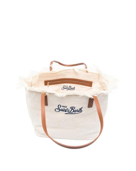 Mc2 Saint Barth Natural Fringed-Edge Shoulder Bag